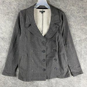 Ezekiel Pea Coat Medium Women's Gray Adults Cotton Blend M